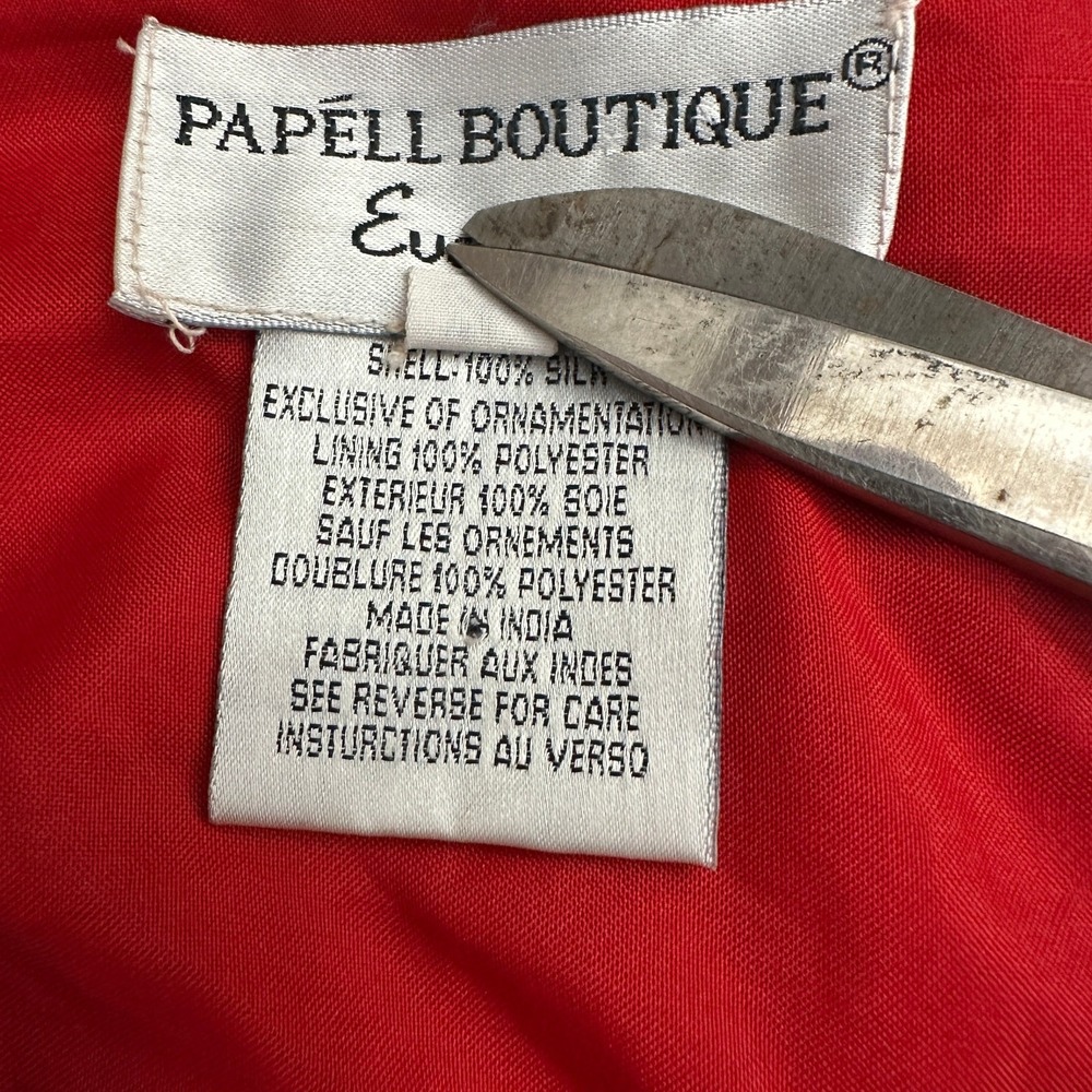 Papell Boutique Evening‎ Womens Jacket Size XL Silk Beaded Glam Whimsigoth - Picture 5 of 9